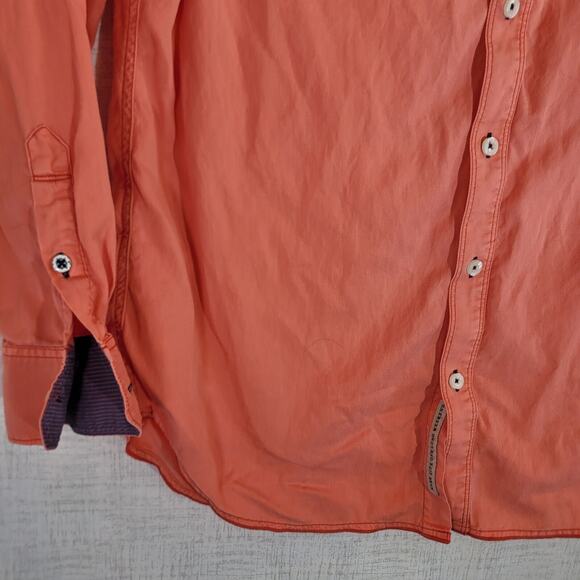 Tommy Bahama Jeans Button Up Shirt Mens Large Coral Long Sleeve Island Crafted - Picture 3 of 8